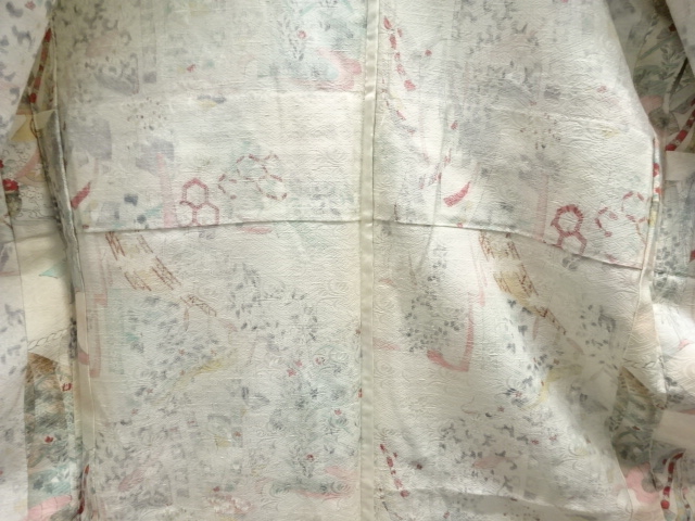  誰が袖模様単衣小紋着物